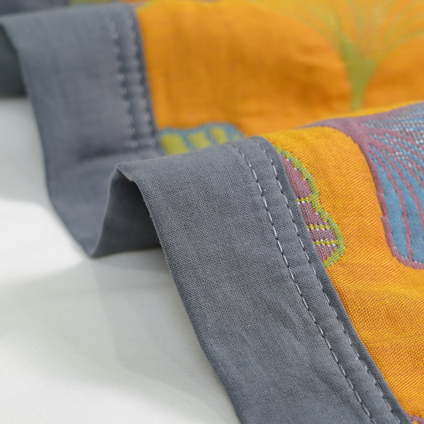 Ginkgo Leaf Pattern Cotton Reversible Quilt