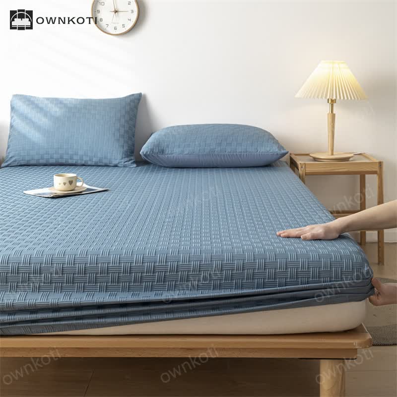 Solid Color Washed Cotton Soft Fitted Sheet