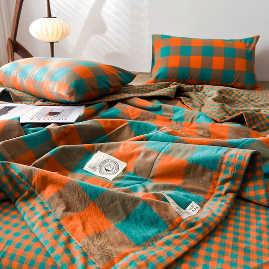 Yarn-dyed Plaid Pure Cotton Vintage Bedding