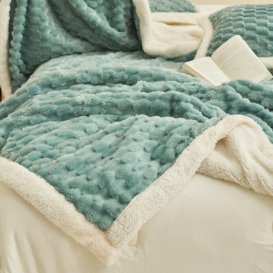 Thick Coral Fleece Duvet Cover Throw Blanket